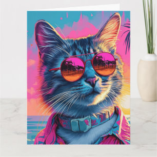 COOLE KATZE STRAND GEBURTSTAGSKARTE KARTE