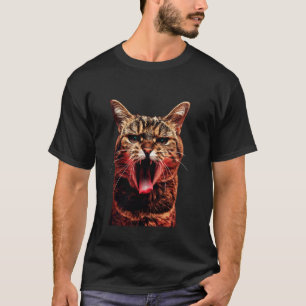 Coole Katze streckt in spielerischer Herausforderu T-Shirt
