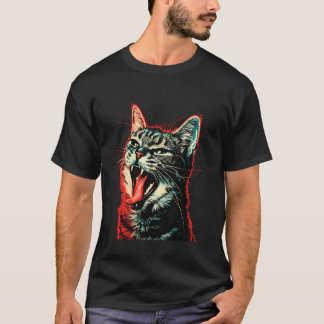 Coole Katze streckt in spielerischer Herausforderu T-Shirt