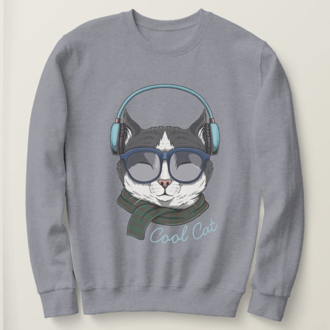 Coole Katze Sweatshirt (Design vorne)