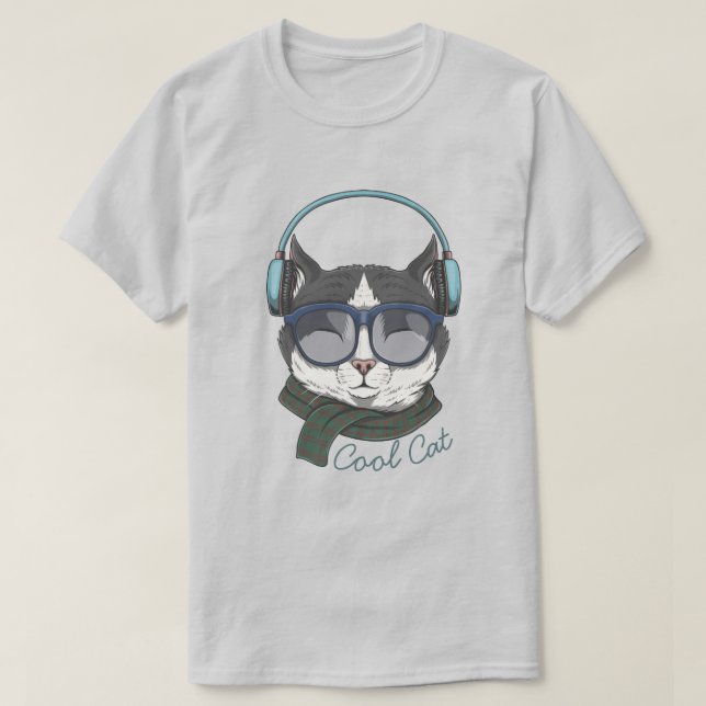 Coole Katze T-Shirt (Design vorne)