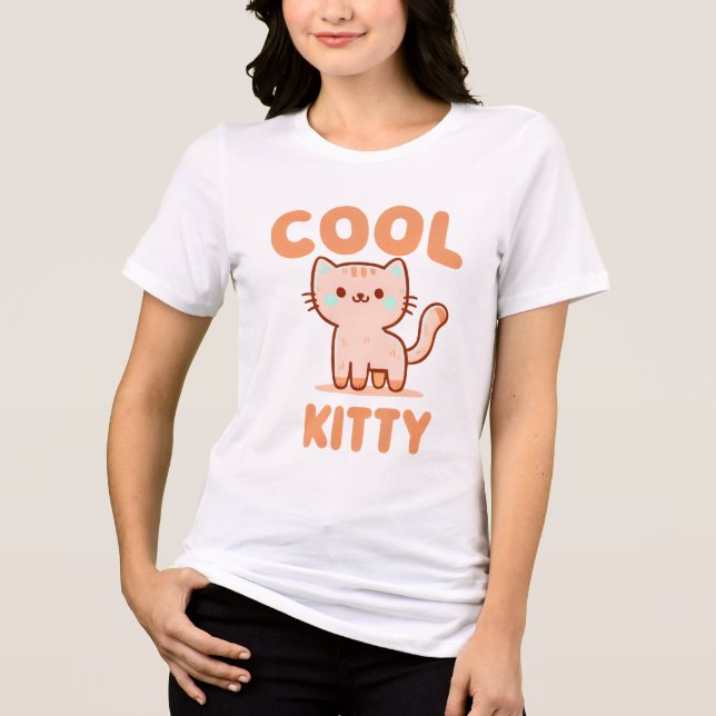Coole Katze Tri-Blend Shirt (Vorderseite)