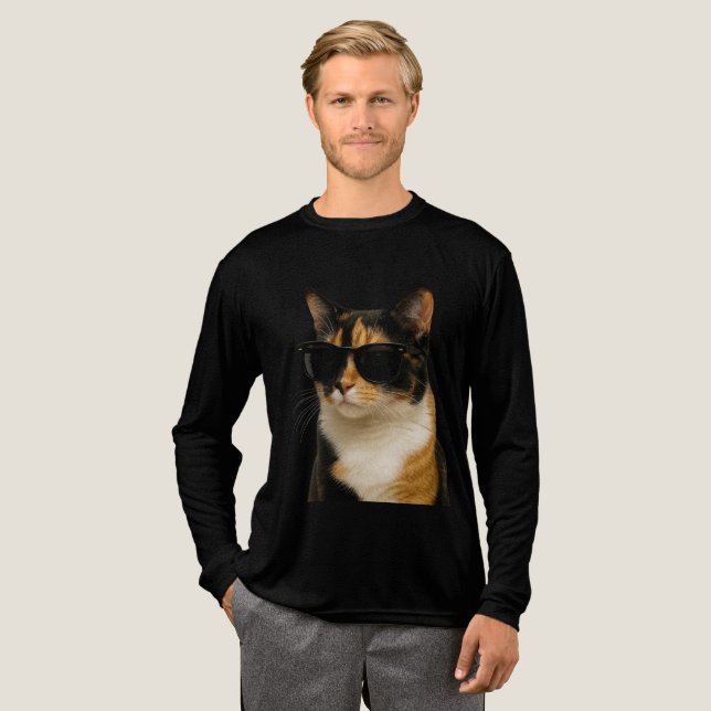 Coole Katze Tri-Blend Shirt (Volle Vorderseite)