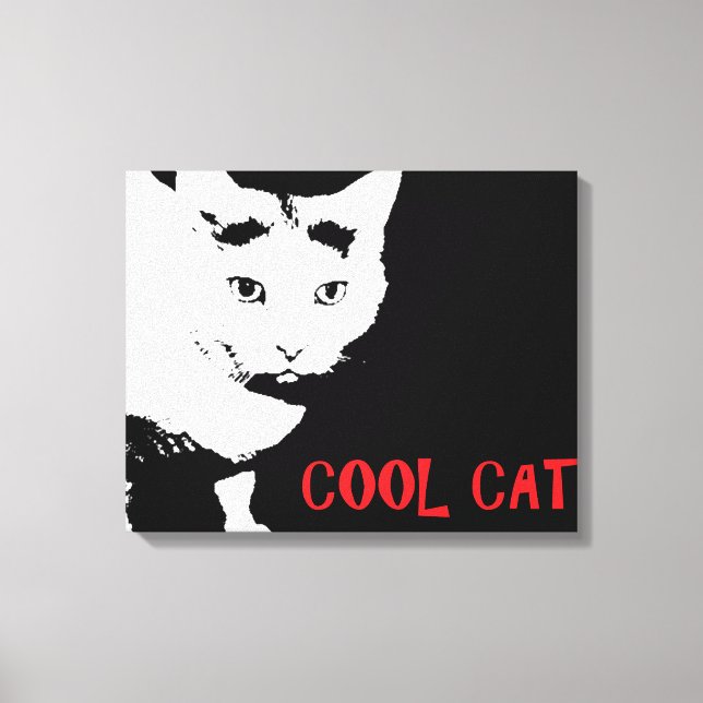 COOLE KATZE-ÜBERSCHRIEBEN LEINWANDDRUCK (Vorderseite)