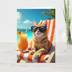 Coole Katze Urlaubskarte Karte