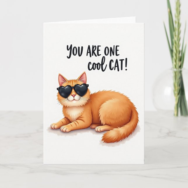 Coole Katze Vatertagskarte Karte (Vorderseite)