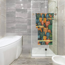 Coole Katzen Aquarellfarben Handtuch