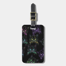 Coole Katzen auf Schwarz! Gepäckanhänger für mehrf