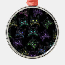 Coole Katzen auf Schwarz! mehrfarbige Katzen