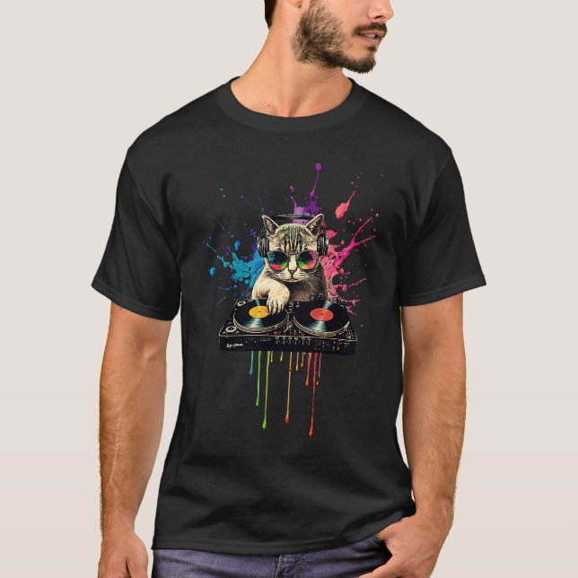 Coole Katzen DJ  1 T-Shirt (Vorderseite)