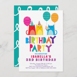 Coole Katzen Einladung zum Geburtstag