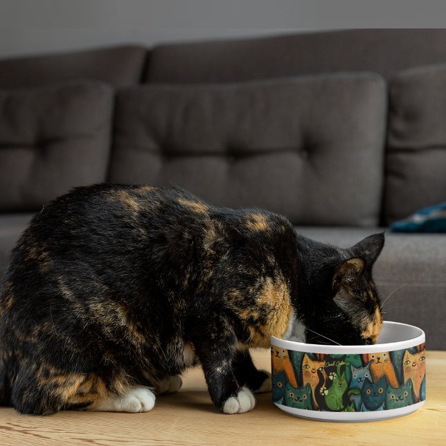 coole Katzen Farbiges Muster Napf (Cool Cats Colorful Pattern Bowl)