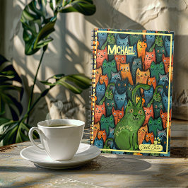 Coole Katzen Farbiges Muster Notizblock