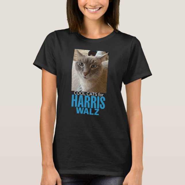 Coole Katzen für Harris/Walz- schwarz T-Shirt (Vorderseite)