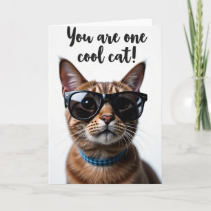 Coole Katzen-Geburtstags-Sonnenbrille-Karte Karte