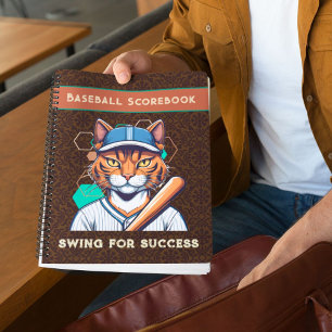 Coole Katzen Geschenke für Baseball-Spieler Liebes Notizbuch