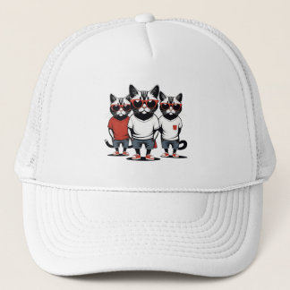 Coole Katzen Gruppe Truckerkappe