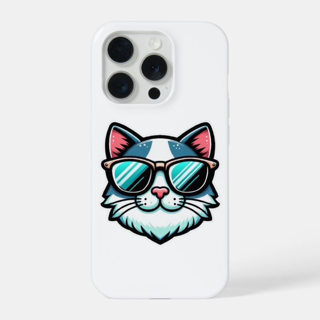 Coole Katzen-Handyhülle – Trendiger Feline-Tech-St iPhone Hülle (Rückseite)