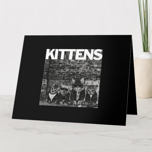 Coole Katzen Kätzchen Meow Punk Rock Band Funny Ca Karte (Vorderseite)