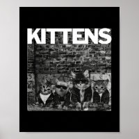 Coole Katzen Kätzchen Meow Punk Rock Band Funny Ca