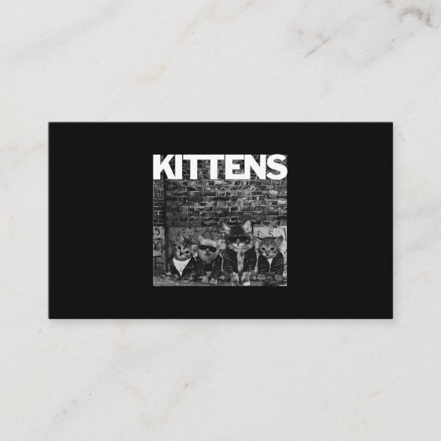 Coole Katzen Kätzchen Meow Punk Rock Band Funny Ca Visitenkarte (Vorderseite)