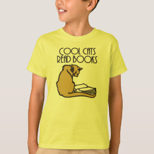 Coole Katzen lasen retro Art der Bücher T-Shirt