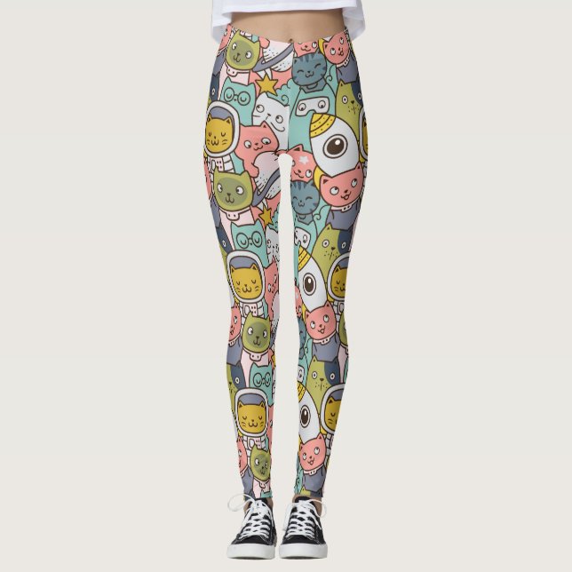 Coole Katzen Leggings (Vorderseite)