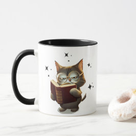 Coole Katzen mit Brillen lesen Bücher Tasse