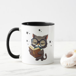 Coole Katzen mit Brillen lesen Bücher Tasse