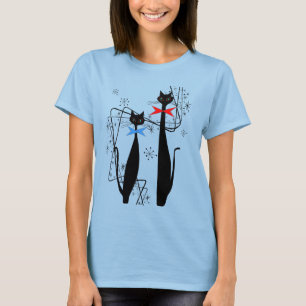 Coole Katzen-Paare Retro Atomära MCM T-Shirt