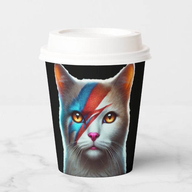 Coole Katzen-Papiertasse. Pappbecher (Vorderseite)