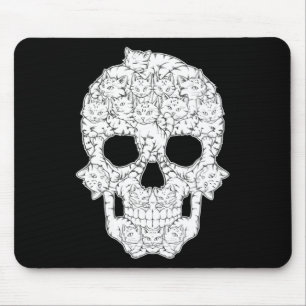 Coole Katzen-Schädel-Skelett Damenbekleidung Mousepad