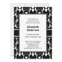 Coole Katzen Schwarze Krawatte Geburtstagsparty Fu