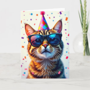 Coole Katzen-Sonnenbrille-Geburtstagskarte Karte