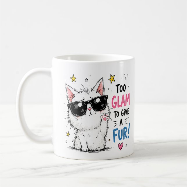 Coole Katzen-Sonnenbrillen-Design Kaffeetasse (Links)