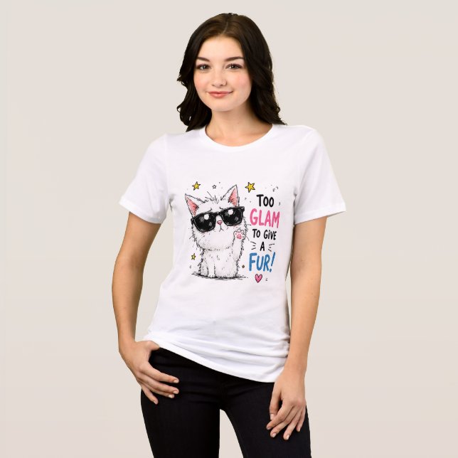 Coole Katzen-Sonnenbrillen-Design Tri-Blend Shirt (Vorderseite voll)