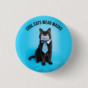 Coole Katzen tragen Masken Button