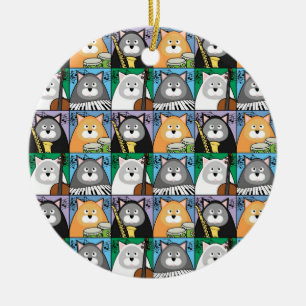 Coole Katzen-Verzierung Keramik Ornament