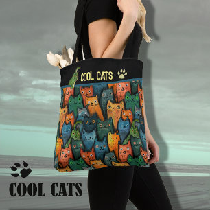 Coole Katzen Wasserfarben-Tasche
