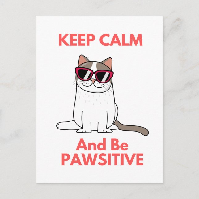Coole Katzenbrillen sind pawsitiv Postkarte (Vorderseite)