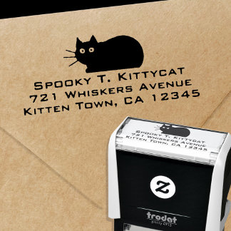 Coole Katzenkatze Rücksendeadresse Selbstfarbige B Permastempel