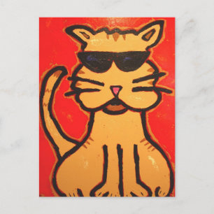 Coole Katzenpostkarte Postkarte