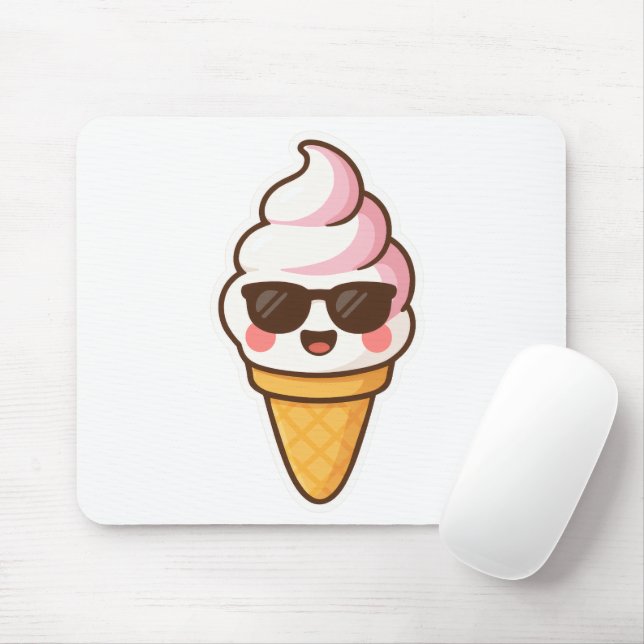 Coole Kawaii Ice Creme Mousepad (Mit Mouse)