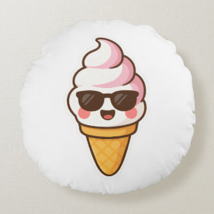 Coole Kawaii Ice Creme Rundes Kissen