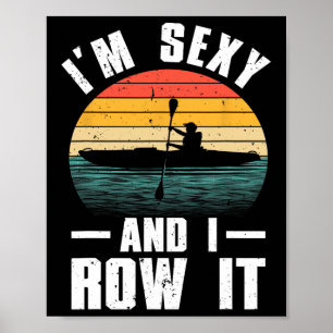 Coole Kayak-Kunst für Männer Frauen Kayaker Rudern Poster