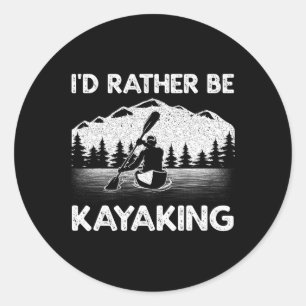 Coole Kayaking-Kunst für Männer Frauen Kayak-Padde Runder Aufkleber