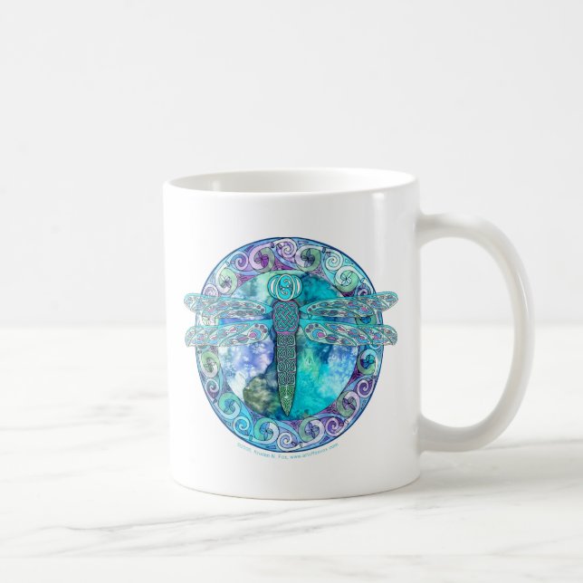 Coole keltische Libelle Kaffeetasse (Rechts)