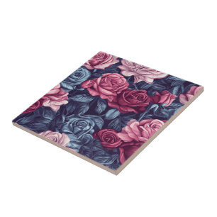 Coole Keramik mit Vintager Rose für Innenböden Fliese