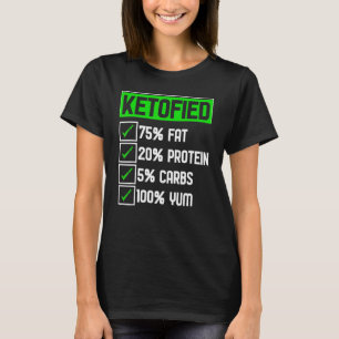 Coole Keto-Diät Ketofied Fat Protein Carbon Yum Ke T-Shirt