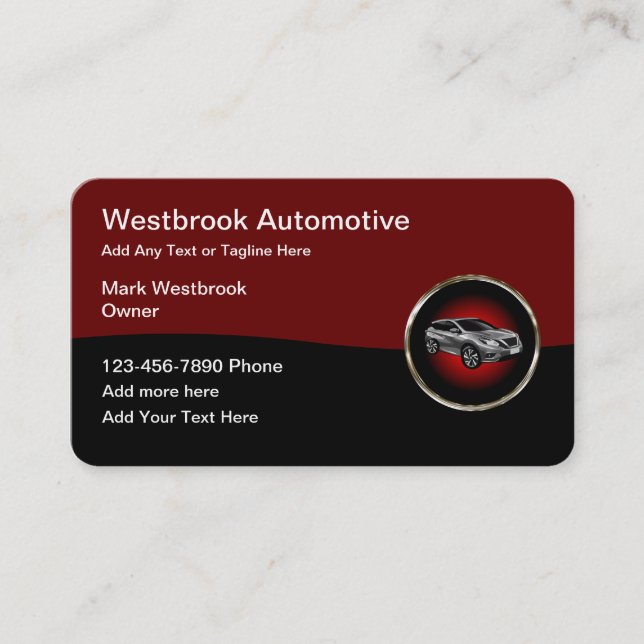 Coole Kfz-Einzigartige Visitenkarten Visitenkarte (Vorderseite)